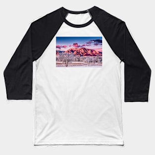 Full Moonset Over The Foothills Baseball T-Shirt